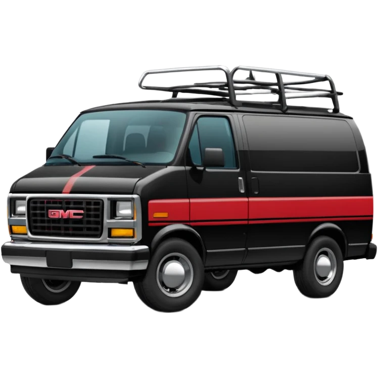I need an emoji depicting the A-Team's van. this is a GMC Vandura with a front grill, and a diagonal stripe coming from the door, it is not a VW van emoji
