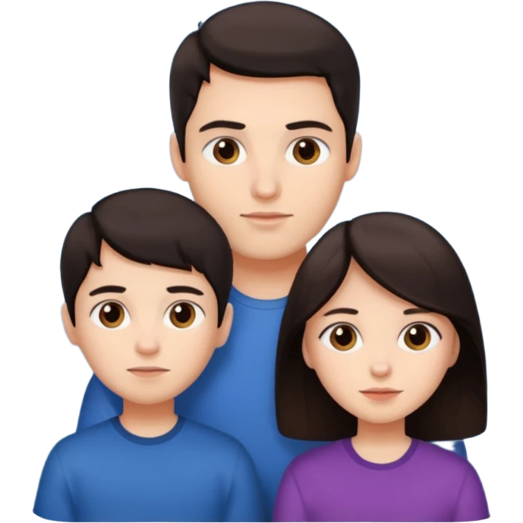 Brother ans sister, white skin, dark hair emoji