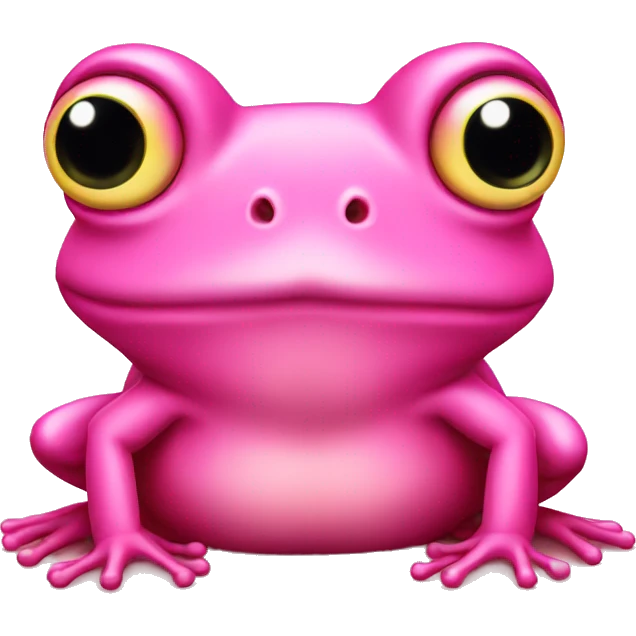 Pink frog with a bow on its head emoji