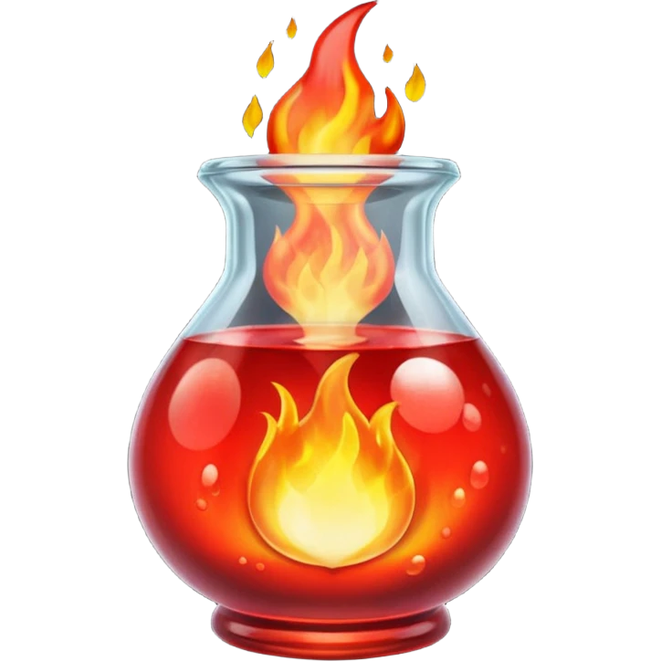 Red health potion, flame emoji