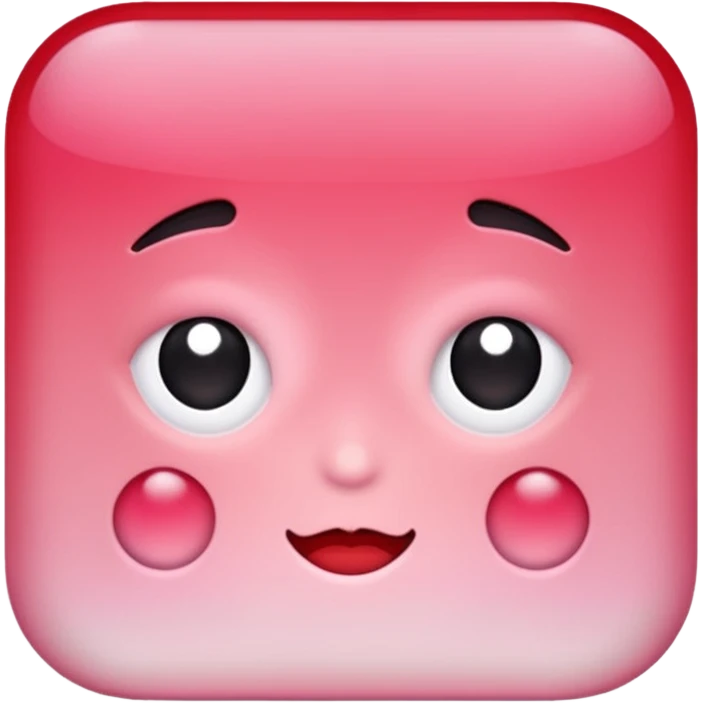 Blush pink and red emoji