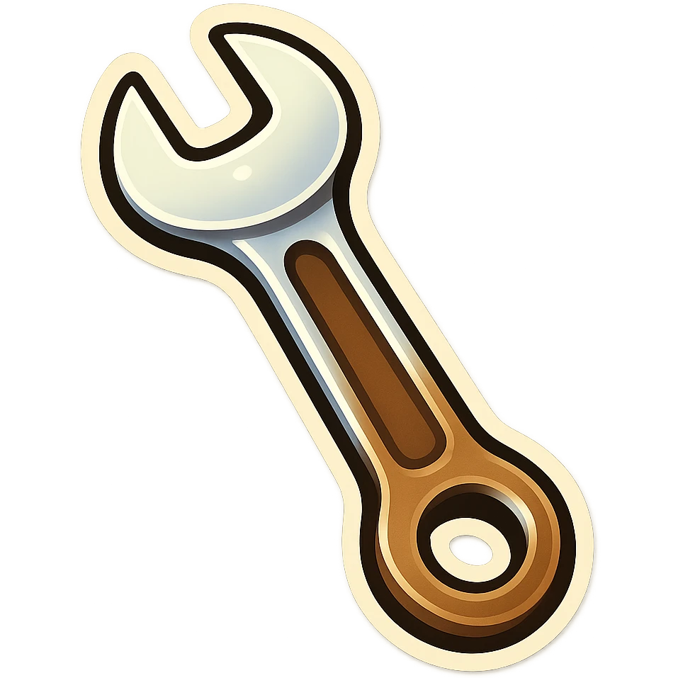 make me a white colour or brown wrench with white outline emoji