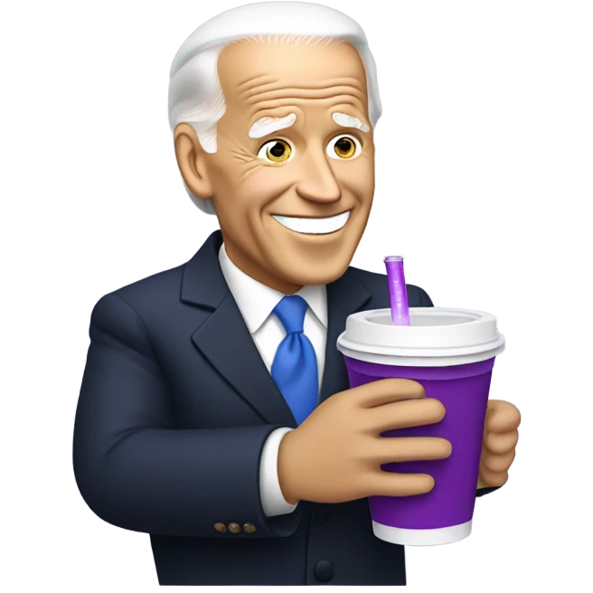 biden with grape soda white cup emoji