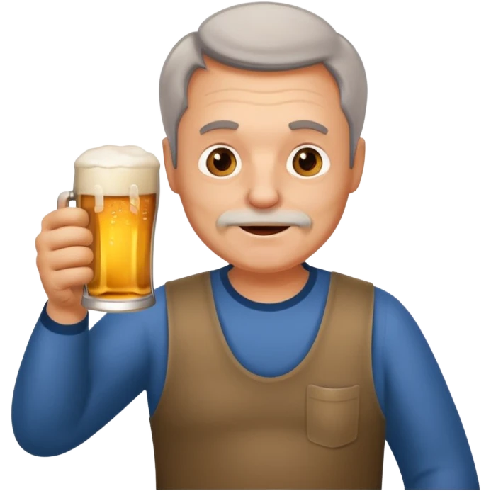 drunk middle man with a glass of beer emoji