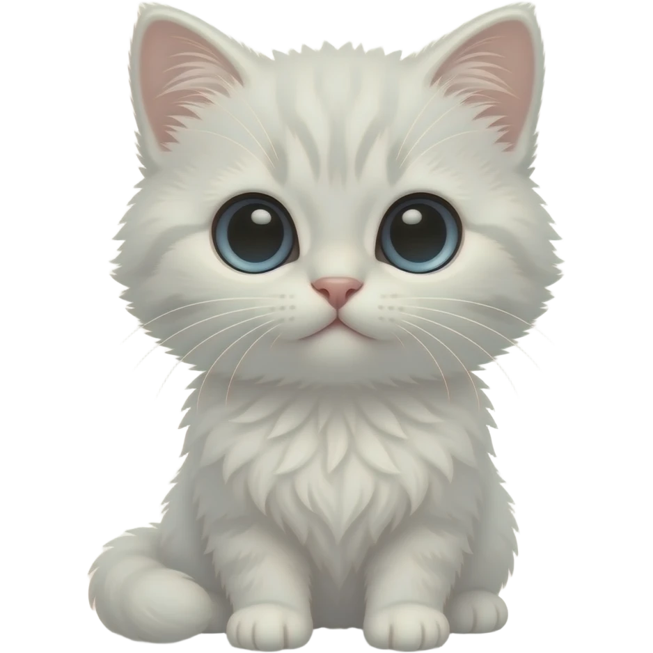 Cute white baby cat emoji