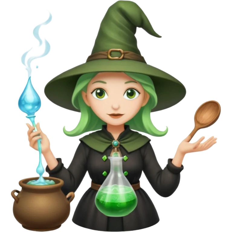 green witch cooking potion emoji