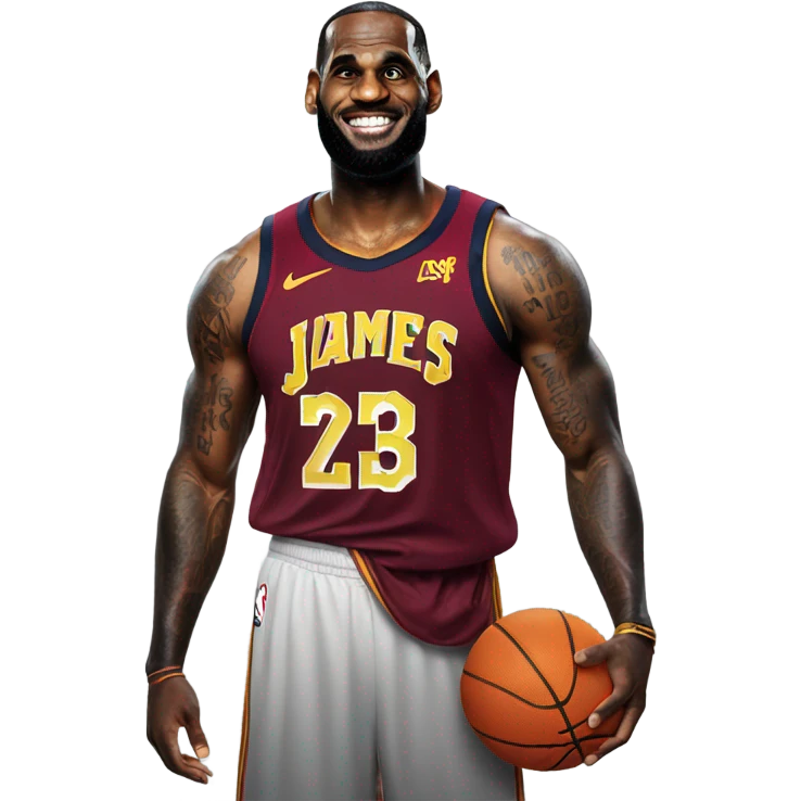 LeBron James with a basketball emoji