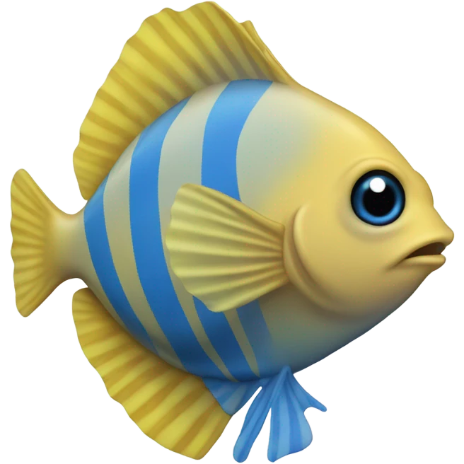 Flounder yellow fish with blue stripes  emoji