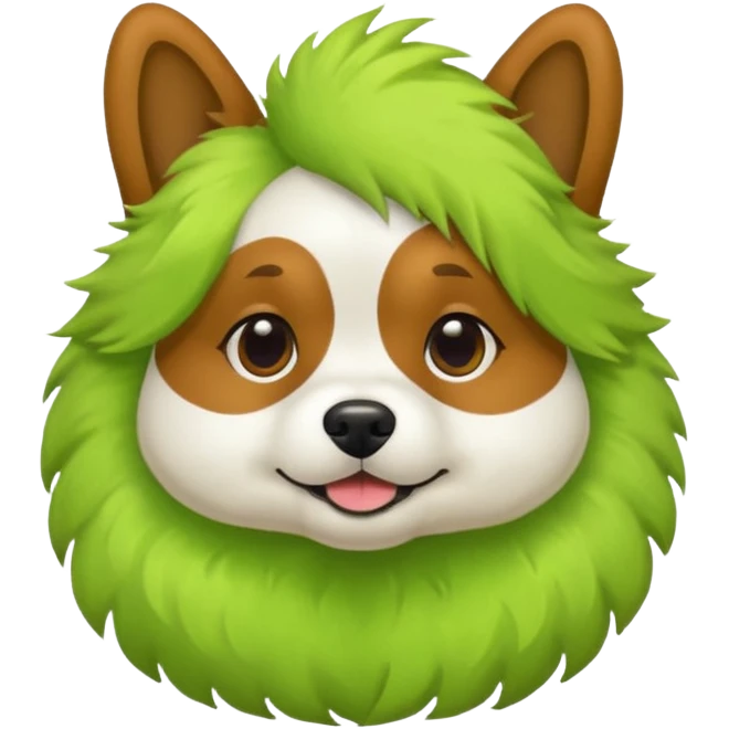Green pistachio color fur dog emoji