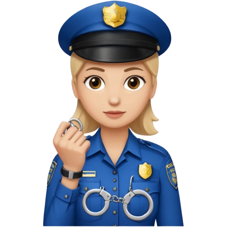 police woman hand cuffs one hand emoji