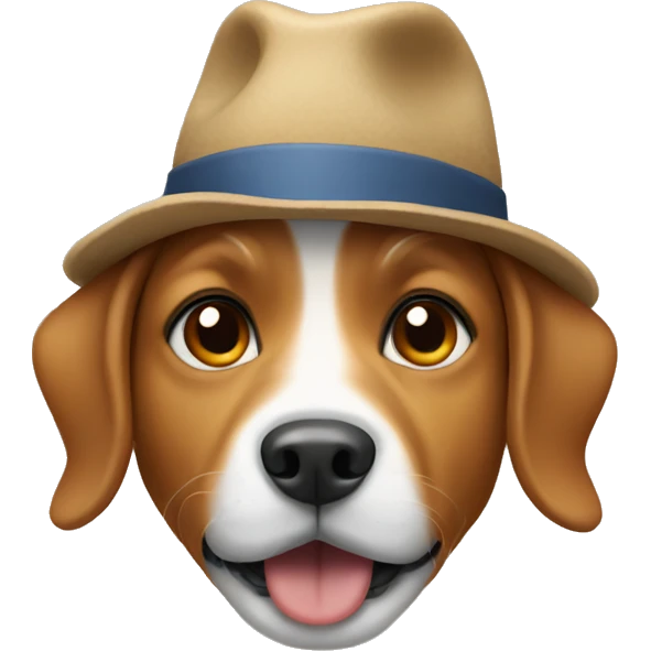 Dog wearing a hat emoji