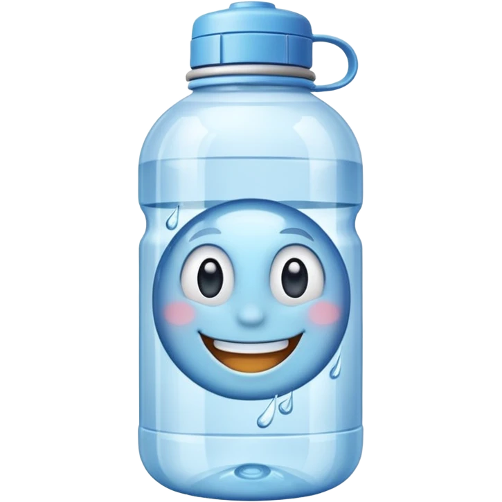 make a water bottle smile is  emoji