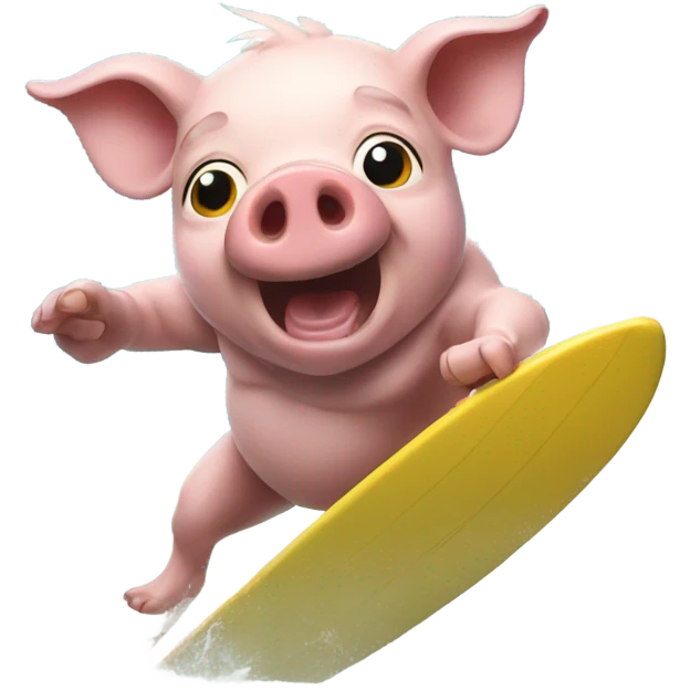 Pig surfing emoji