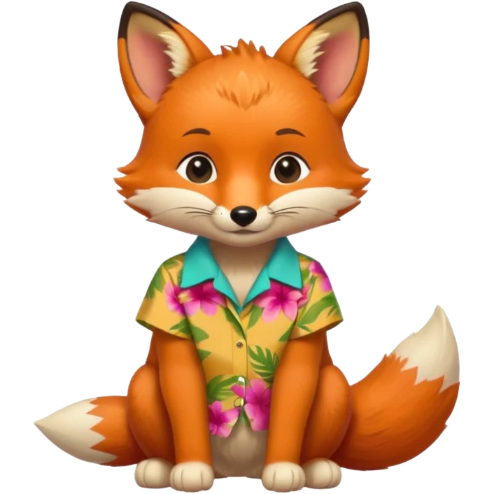 baby fox with aloha shirt emoji