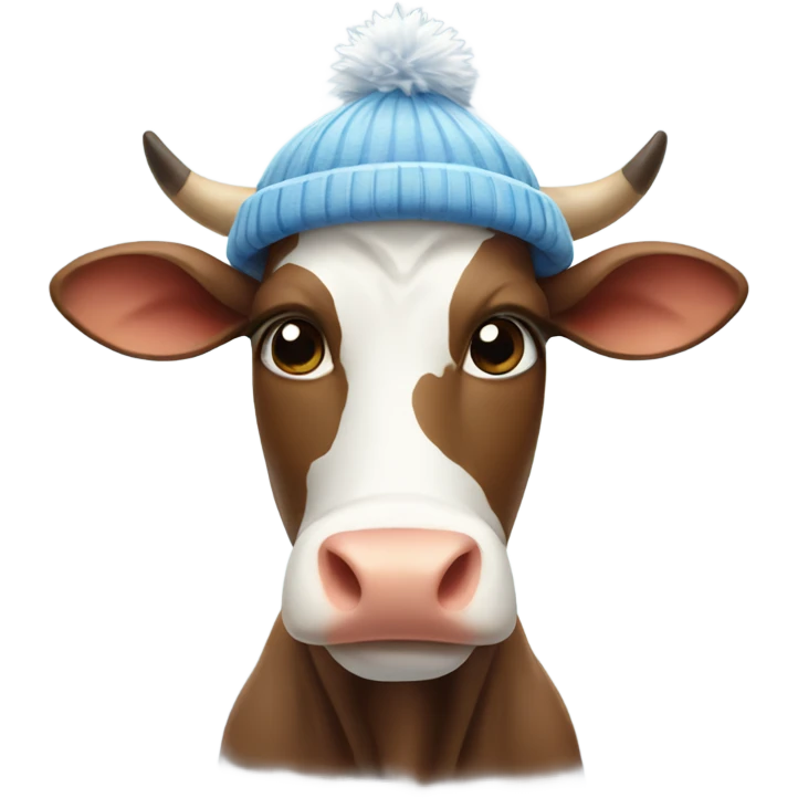Cow in a snow hat emoji