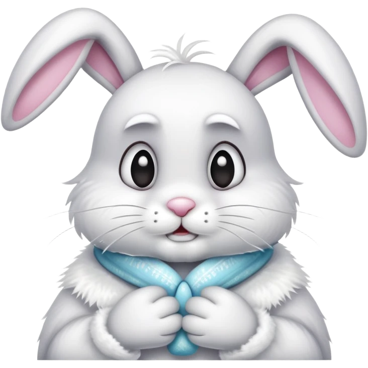 Cold Easter Bunny shivering emoji