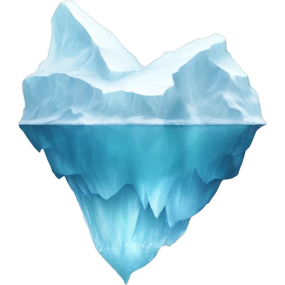 A realistic iceberg with shape of a heart emoji