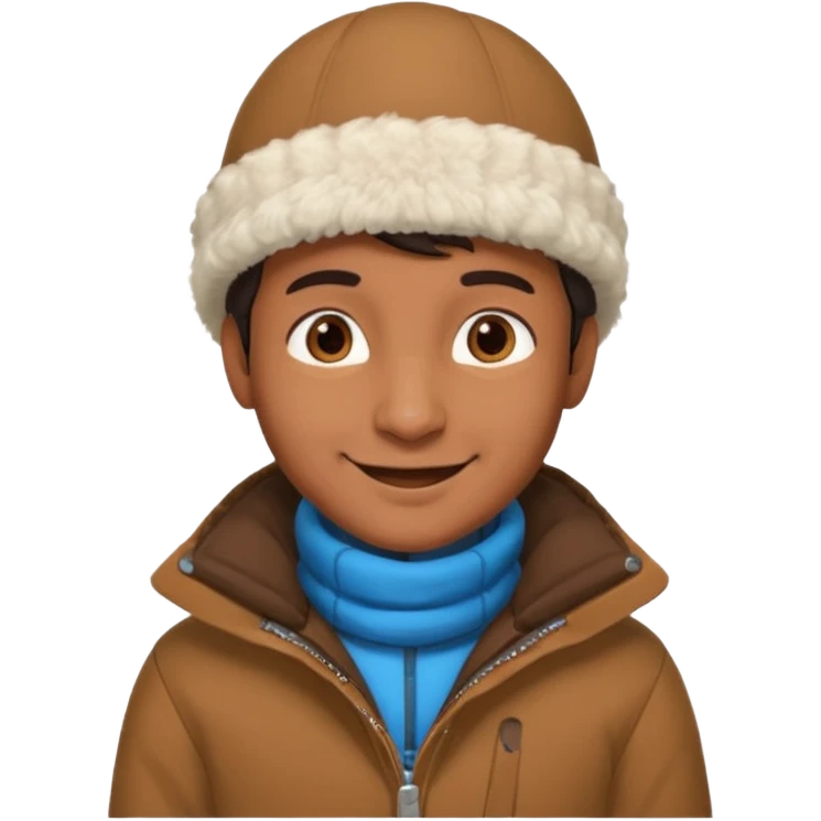 indian guy wearing a winter hat and winter jacket emoji