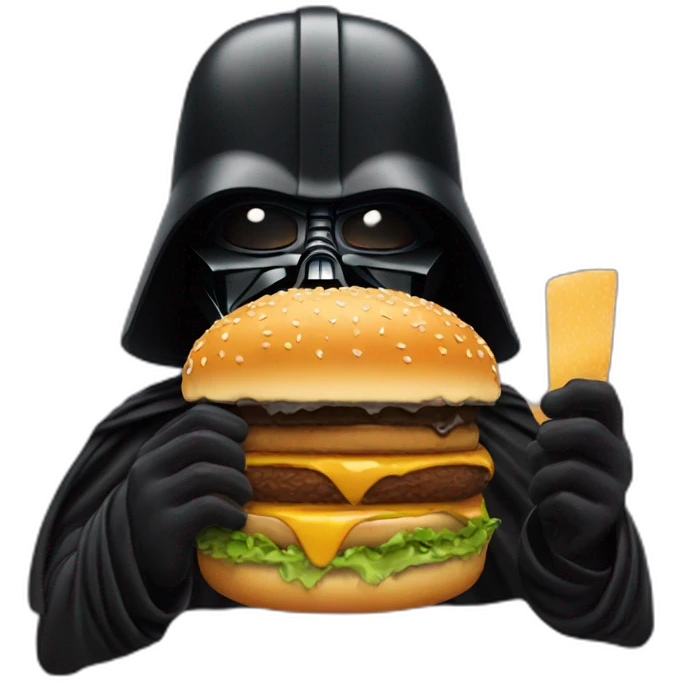 Dark vador eating a burger emoji