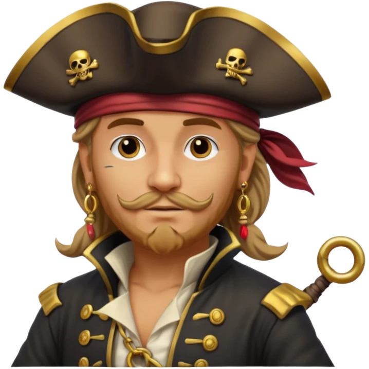 create an emoji of pirate capitan on the bow of the ship in epic posture emoji