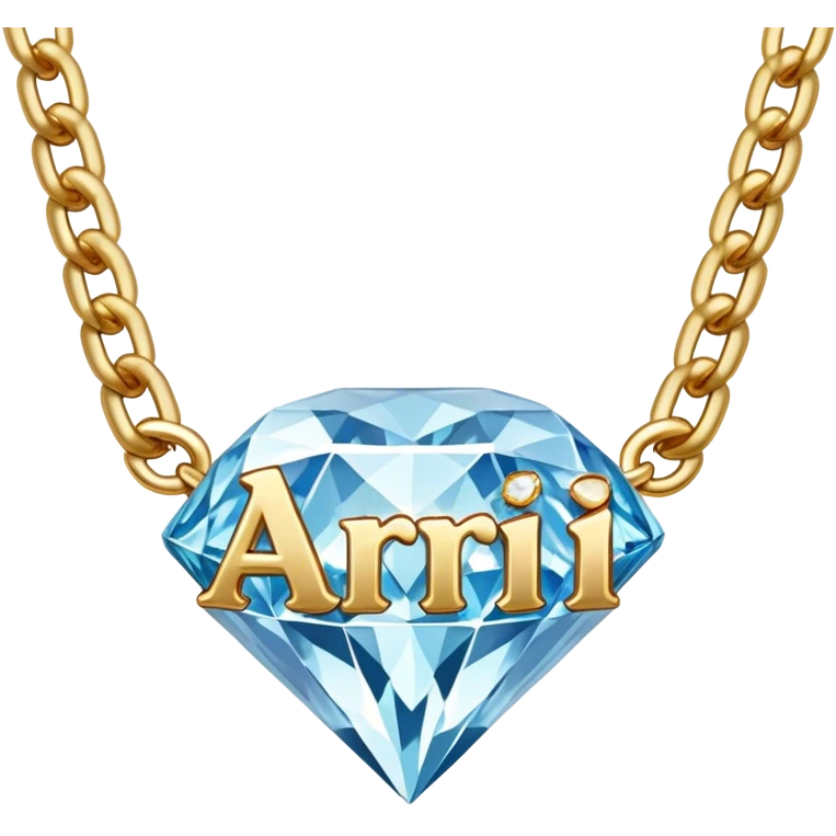 diamond chain with the name “ arii “ on it emoji