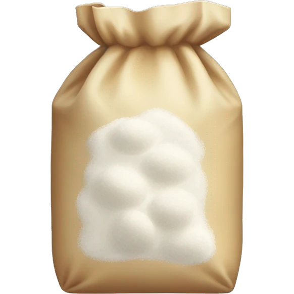 a transparent bag of flour emoji