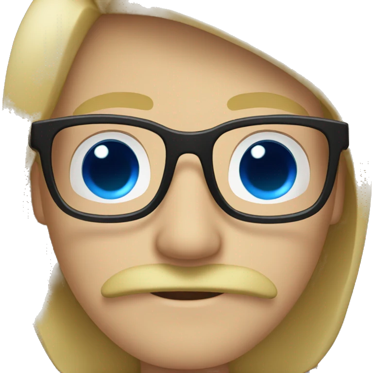 Blond, moustache, glasses and blue eyes emoji