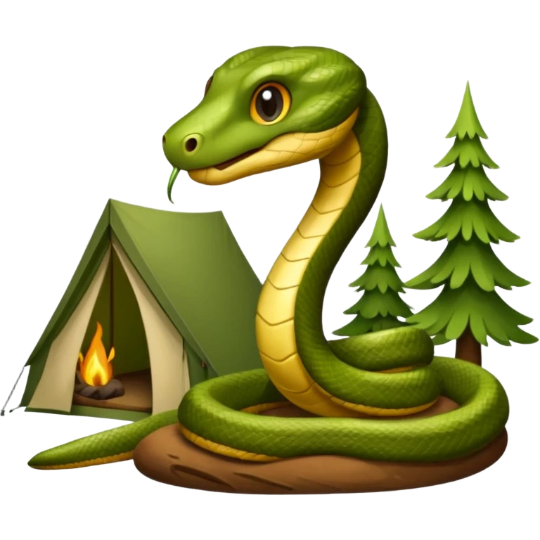 Little snake camping  emoji
