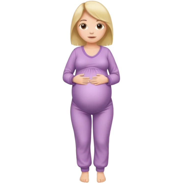 беременная девушка в полный рост в пижаме emoji