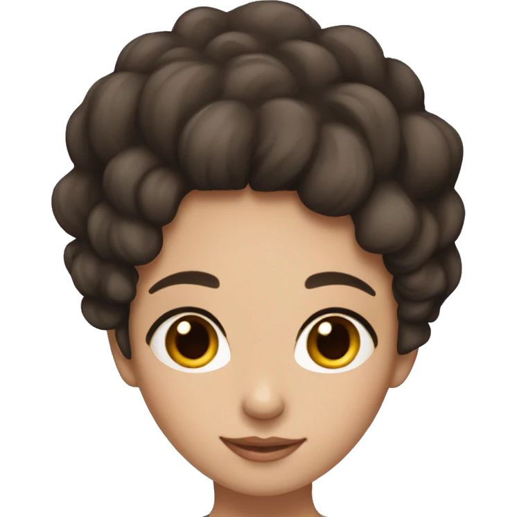 girl with dark hair, fair skin, brown eyes girl with dark hair, fair skin, brown eyes emoji