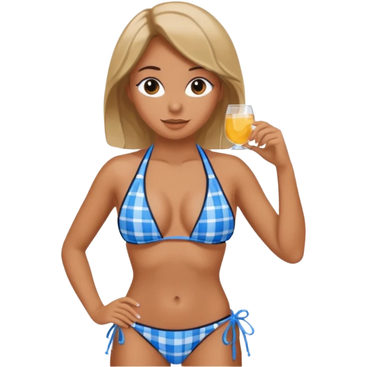 biquini xadrez azul emoji