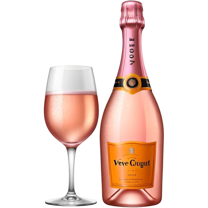 Pink Veuve Clicquot rosé champagne bottle emoji