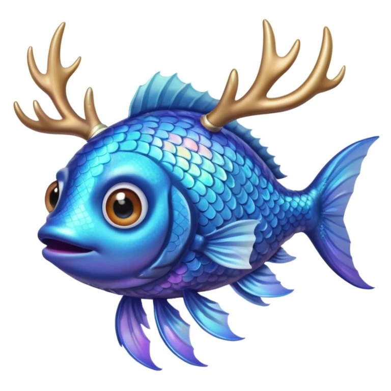 Fish that has hands that are antlers  emoji