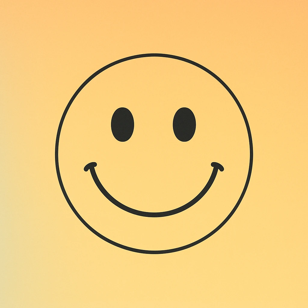 Frame 2: Gradient background with smiley face, very faint hint of blue, no grid lines yet emoji