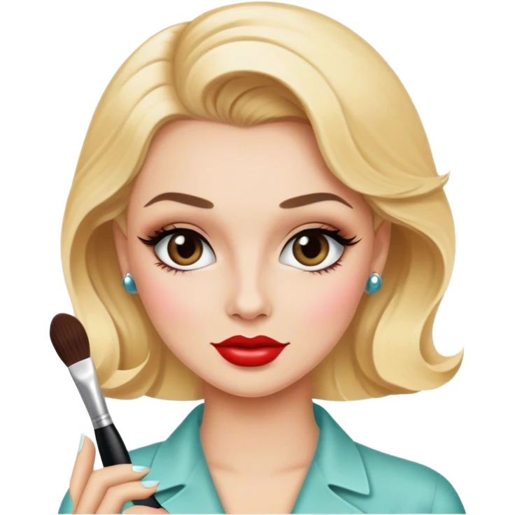 blonde makeup artist, 1950's emoji