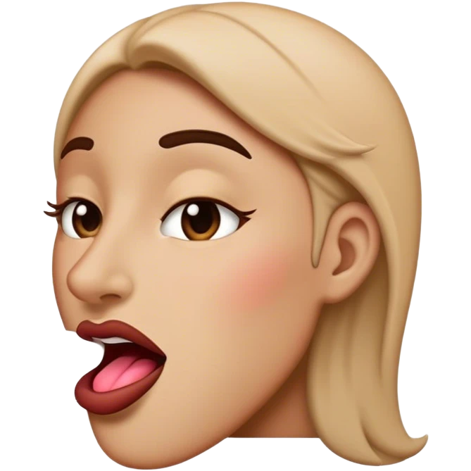 emoji side profile big nose point tale big lips dark blush emoji