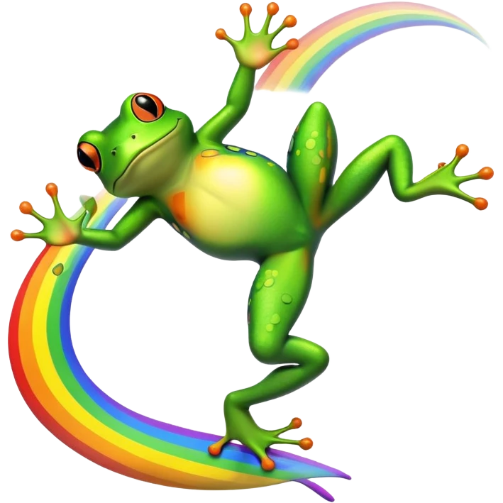 frog doing backflip rainbow  emoji