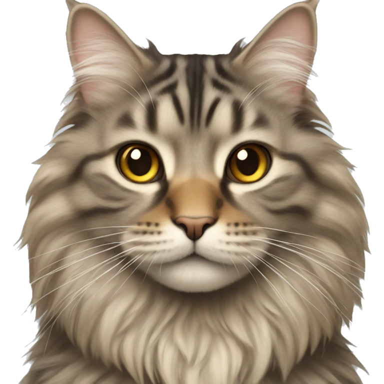 Long haired tabby cat emoji