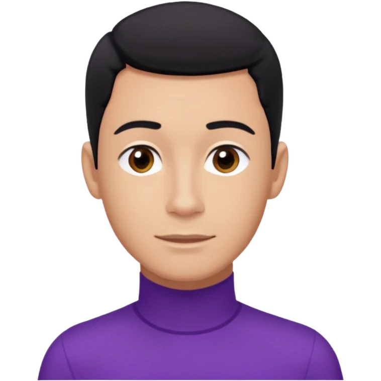 Jeff Wiggle of The Wiggles with light tan skin, black hair, brown eyes, purple skivvy shirt emoji