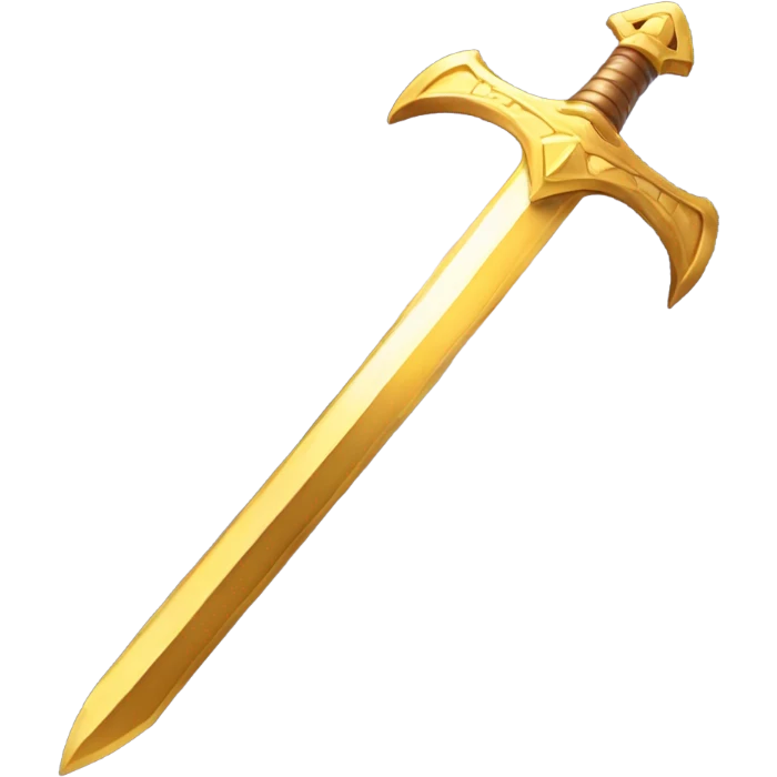 Holy gold jesus christ sword with multi blades on handle and enchanted with gold light emoji