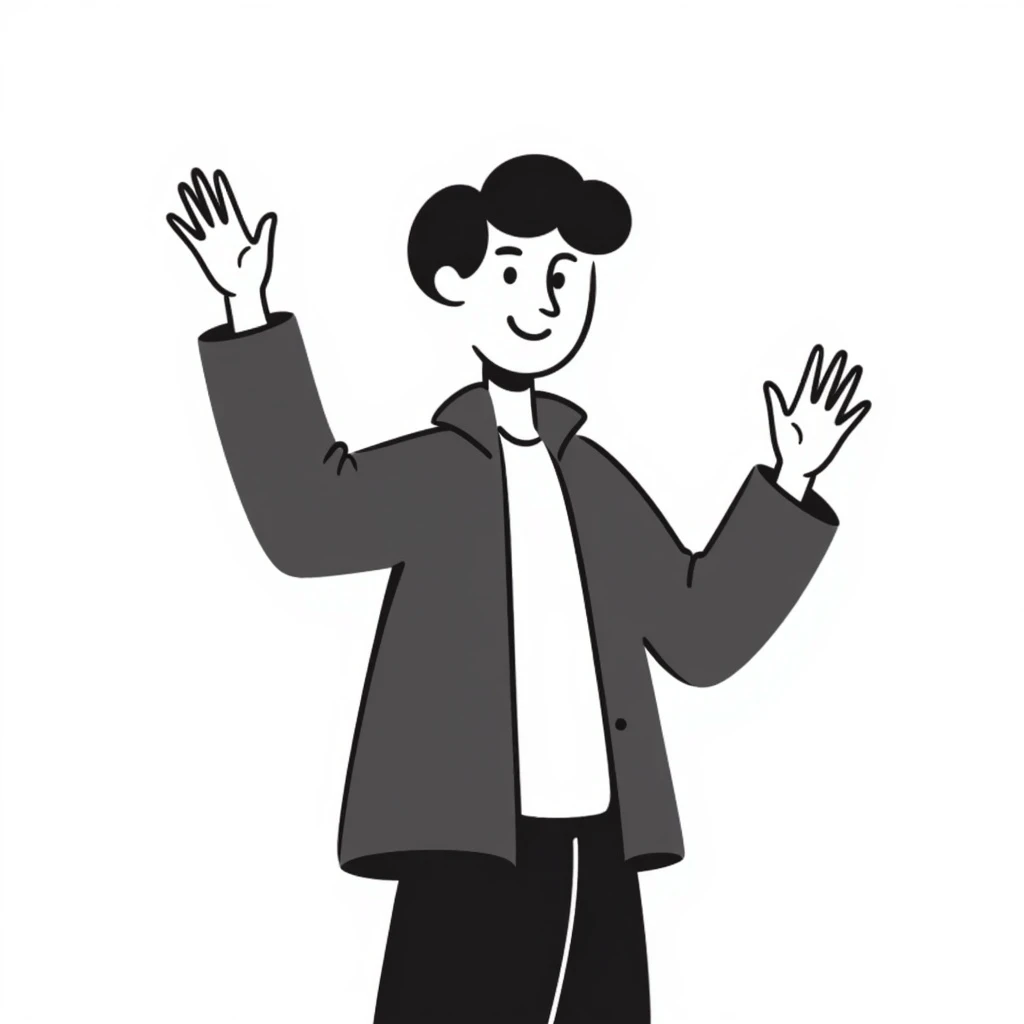 a man waving with his hand tilted forward emoji