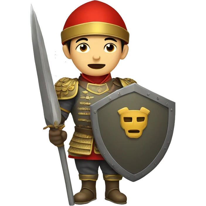 mediavel chinese soldier with big shield emoji
