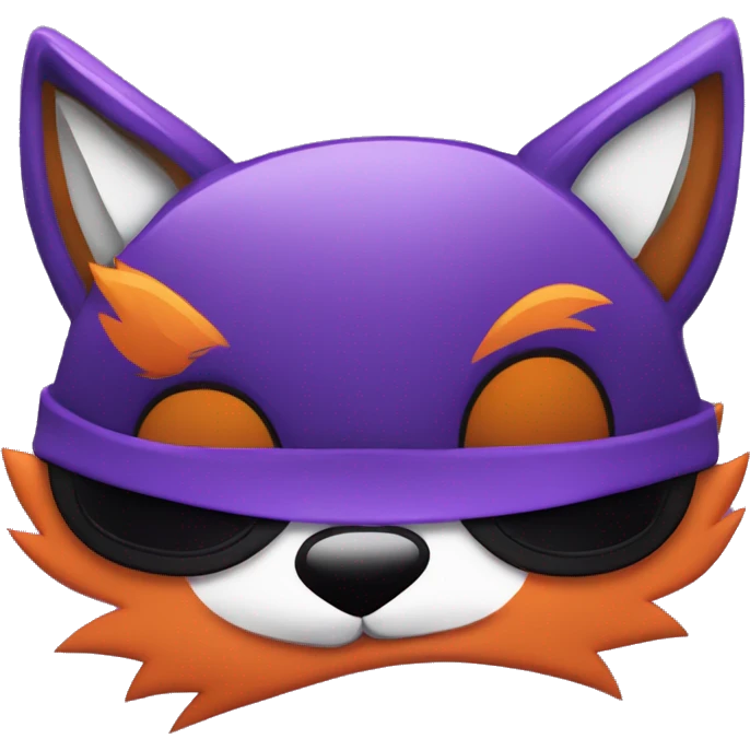 purple ad orange fox with wry smile, black sunglasses flat brim hat emoji