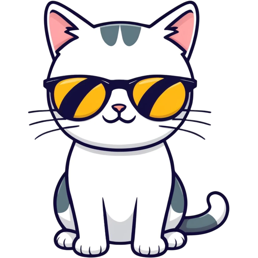Cat with sunglasses emoji