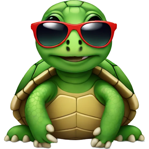 Turtle with sunglasses emoji