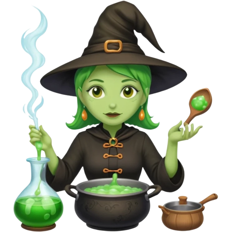 green witch cooking potion emoji