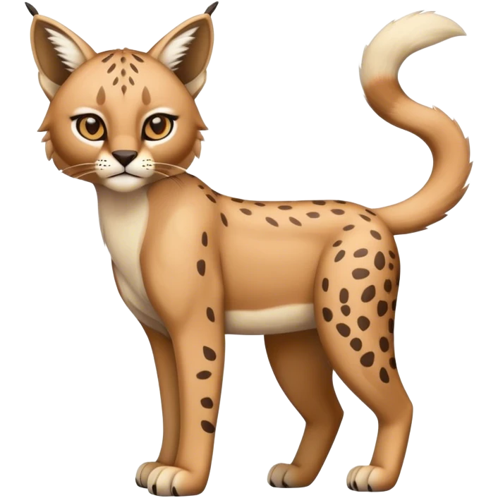 Cute cool bobcat-lynx-cheetah-caracal-animal-hybrid-Fakemon full body emoji