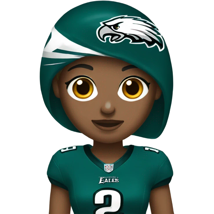  female wearing Philadelphia Eagles jersey emoji