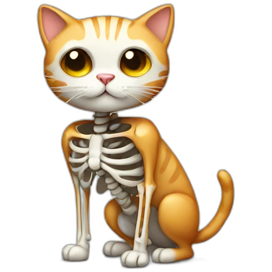 cat with skeleton body emoji