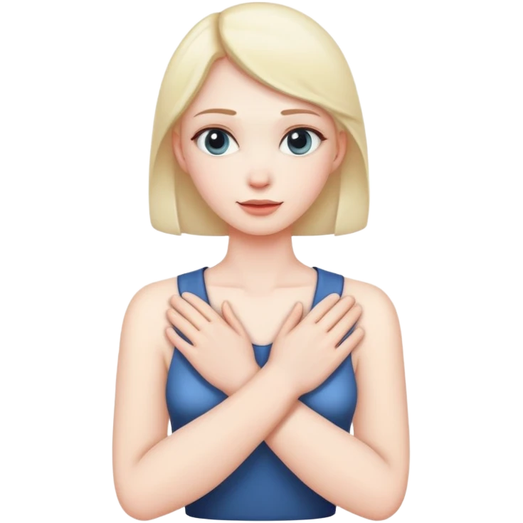 Hands crossed around neck emoji